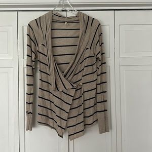 Crisscrossed front striped cardigan from Anthropologie
